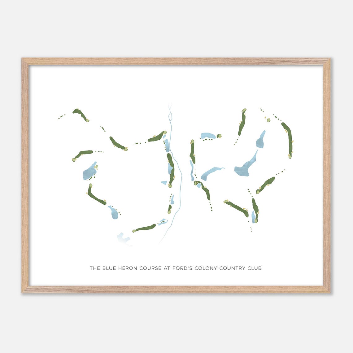 Blue Heron Course at Ford's Colony Country Club Modern Map Poster