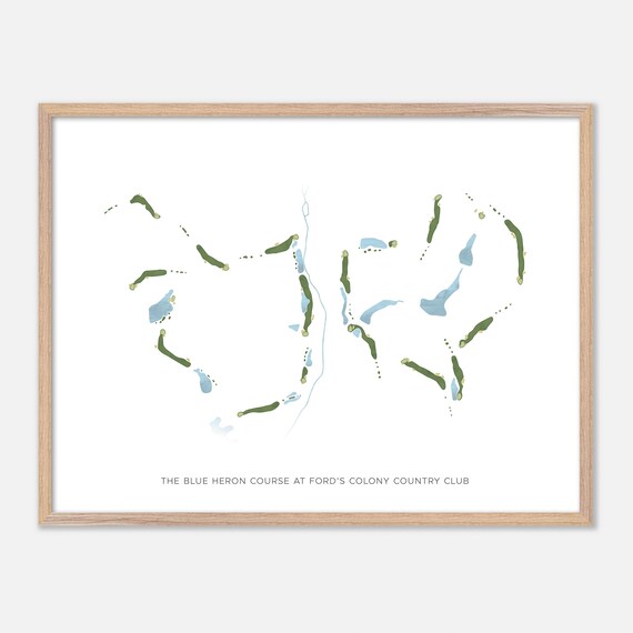 Blue Heron Course at Ford's Colony Country Club Modern Map Poster