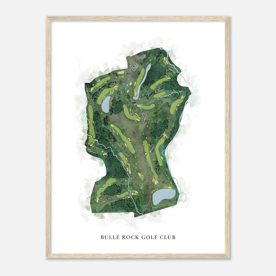 Bulle Rock Golf Club Maryland Watercolor Map Print - Image 2