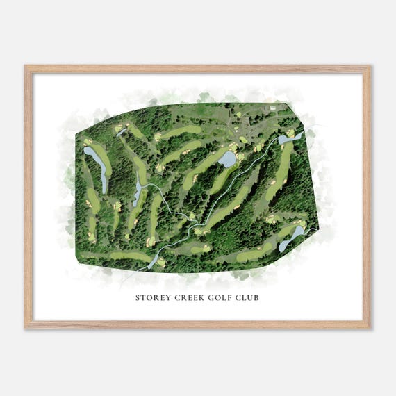 Storey Creek Golf Club In Canada Classic Watercolor Map Golfer Gift Golf Wall Art Golf Poster Print Course Layout