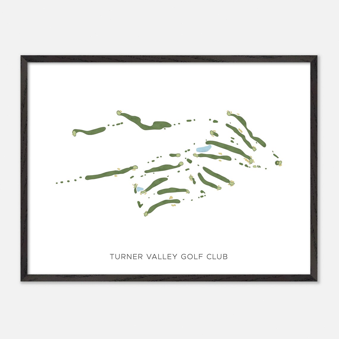 Turner Valley Golf Club Diamond Valley Canada Modern Watercolor Course Map Poster - Image 4