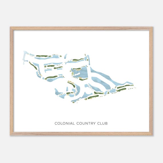 Colonial Country Club In Fort Myers Florida Modern Watercolor Map Golfer Gift Golf Wall Art Golf Poster Print Course Layout