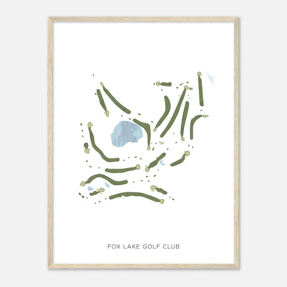 Fox Lake Golf Club Wisconsin Modern Watercolor Map Golfer Gift Golf Wall Art Golf Poster Print Course Layout