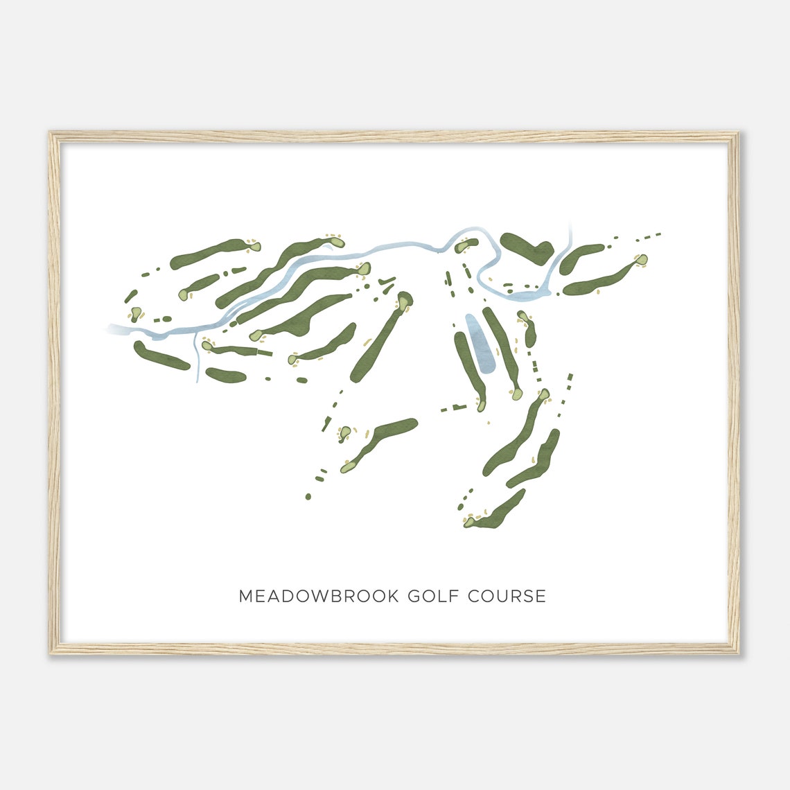 Meadowbrook Golf Course South Dakota Modern Watercolor Map Golfer Gift Golf Wall Art Golf Poster Print Course Layout