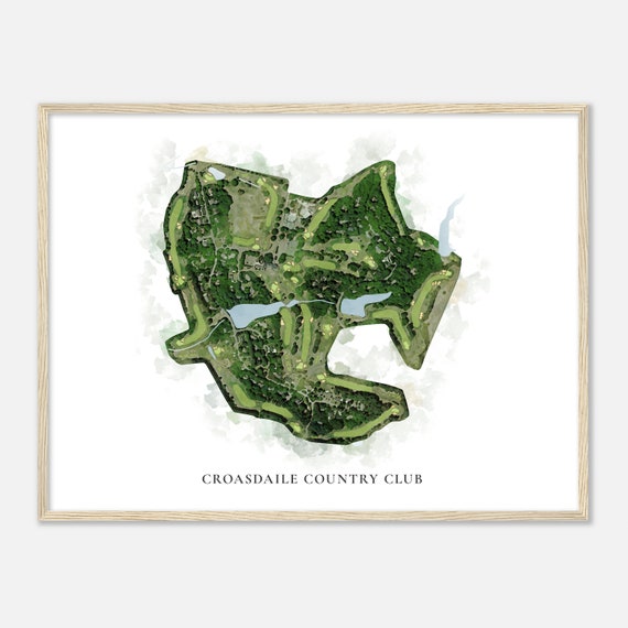 Croasdaile Country Club North Carolina Classic Watercolor Map Golfer Gift Golf Wall Art Golf Poster Print Course Layout