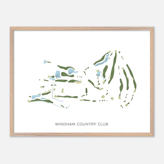 Windham Country Club In Windham New Hampshire Modern Watercolor Map Golfer Gift Golf Wall Art Golf Poster Print Course Layout