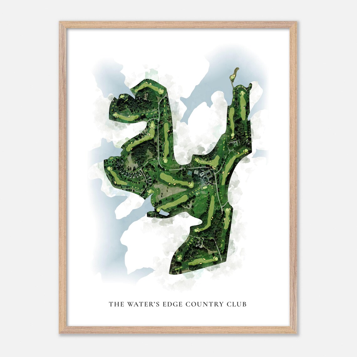 The Waters Edge Country Club Classic Watercolor Aerial Golf Poster - Image 6