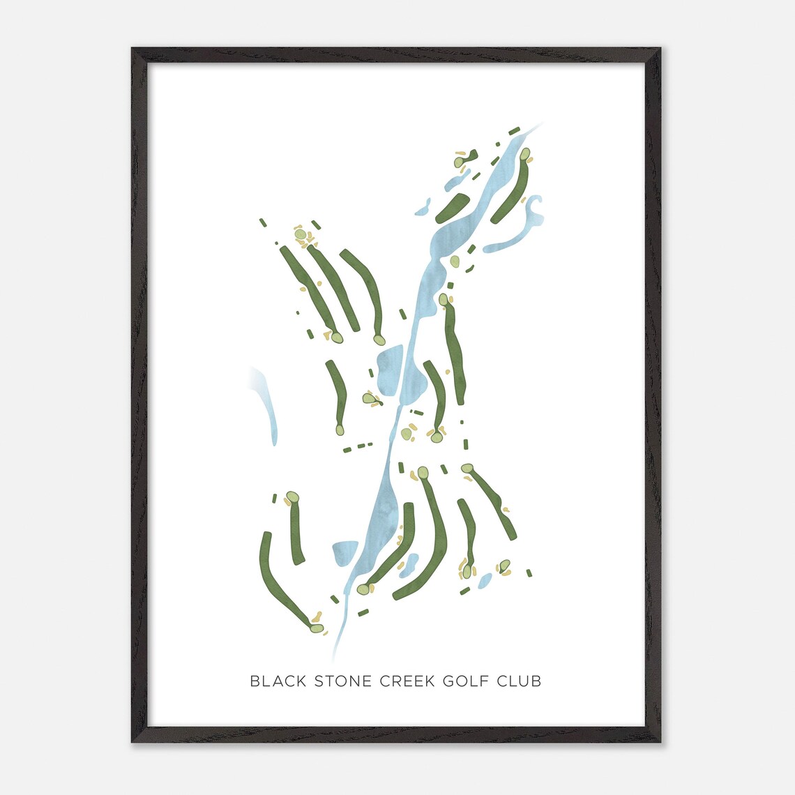 Black Stone Creek Golf Club Germantown Wisconsin Modern Watercolor Golf Map Poster - Image 3