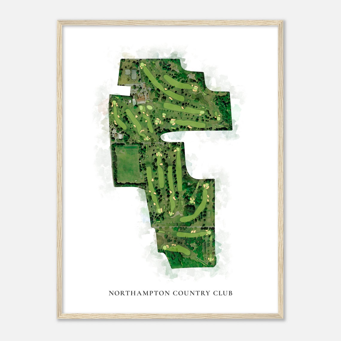 Northampton Country Club Golf Course Watercolor Map Poster Wall Gift - Image 2
