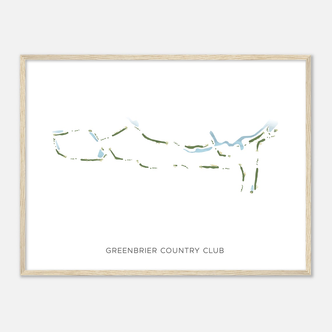 Greenbrier Country Club Minimalist Golf Course Layout Poster