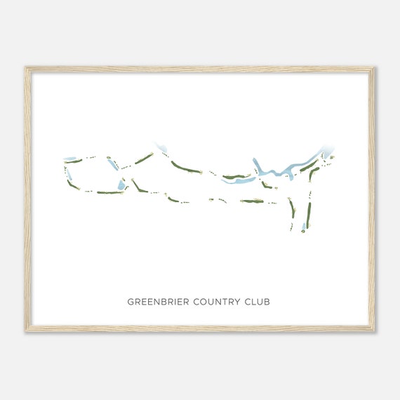 Greenbrier Country Club Virginia Modern Watercolor Map Golfer Gift Golf Wall Art Golf Poster Print Course Layout