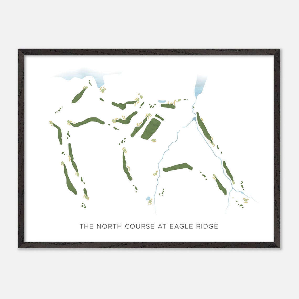 The North Course at Eagle Ridge Illinois Modern Watercolor Map Poster - Image 5