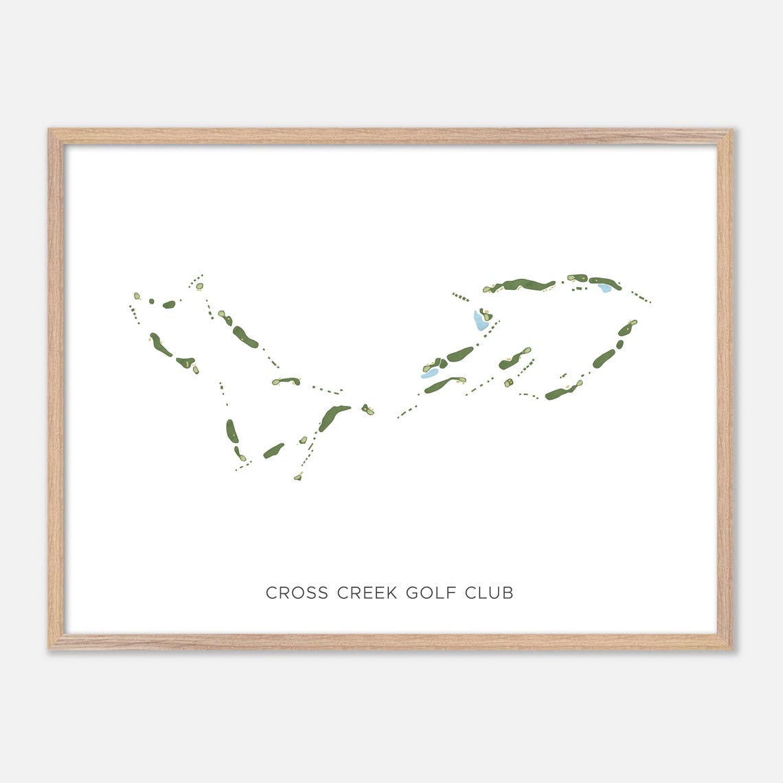 Cross Creek Golf Club Modern Fairway Golf Course Layout Map Poster