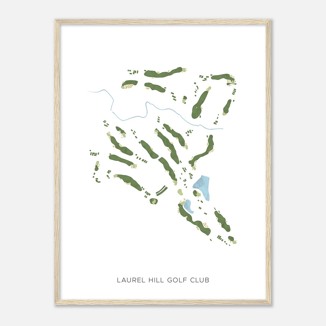 Laurel Hill Golf Club Modern Watercolor Golf Course Map Poster - Image 2