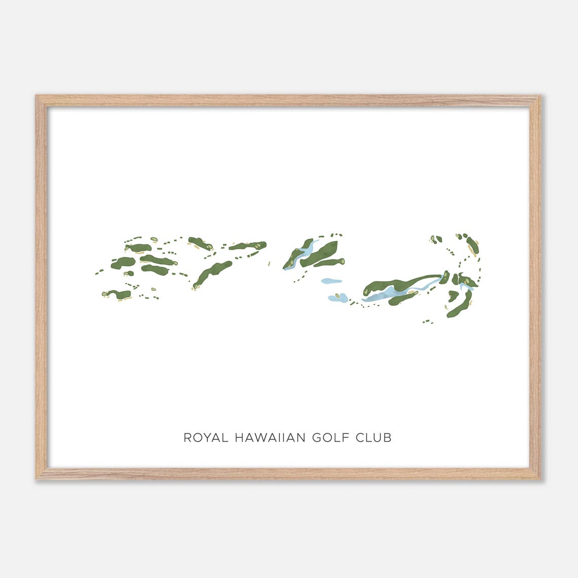 Royal Hawaiian Golf Club In Kailua Hawaii Modern Watercolor Map Golfer Gift Golf Wall Art Golf Poster Print Course Layout