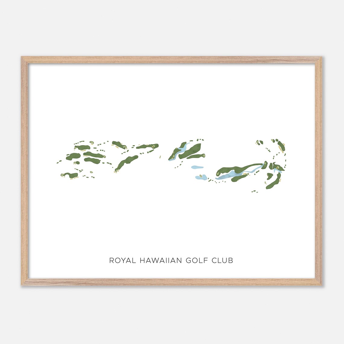 Royal Hawaiian Golf Club Kailua Hawaii Modern Watercolor Map Poster