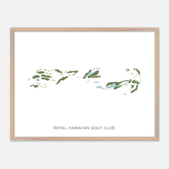 Royal Hawaiian Golf Club In Kailua Hawaii Modern Watercolor Map Golfer Gift Golf Wall Art Golf Poster Print Course Layout