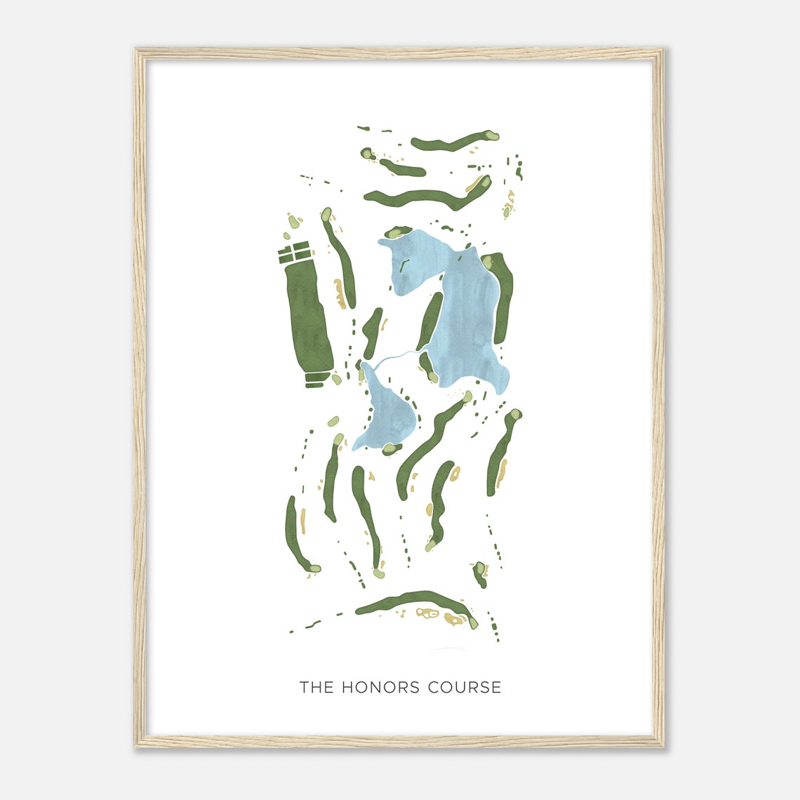The Honors Course Tennessee Modern Watercolor Course Map Poster