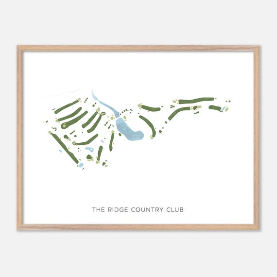 The Ridge Country Club In Gilford New Hampshire Modern Watercolor Map Golfer Gift Golf Wall Art Golf Poster Print Course Layout