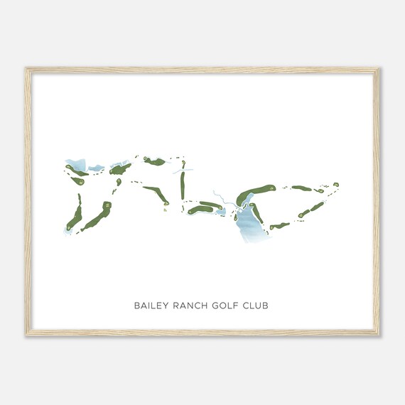 Bailey Ranch Golf Club Oklahoma Modern Watercolor Course Map Poster
