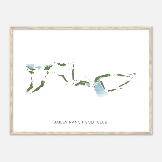 Bailey Ranch Golf Club Oklahoma Modern Watercolor Map Golfer Gift Golf Wall Art Golf Poster Print Course Layout