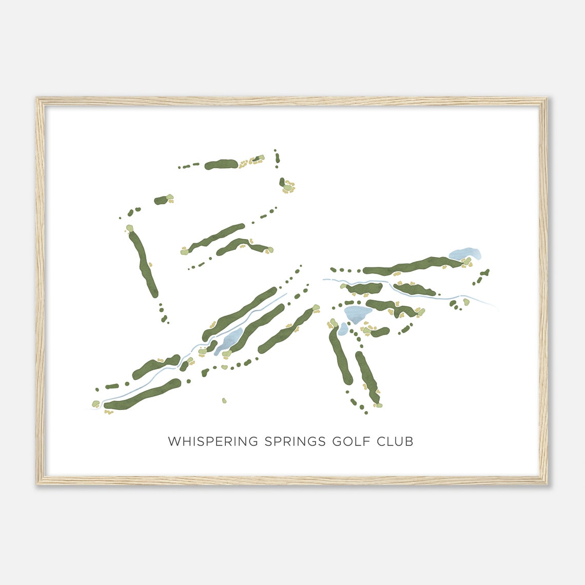 Whispering Springs Golf Club Modern Minimalist Course Map Poster - Image 2