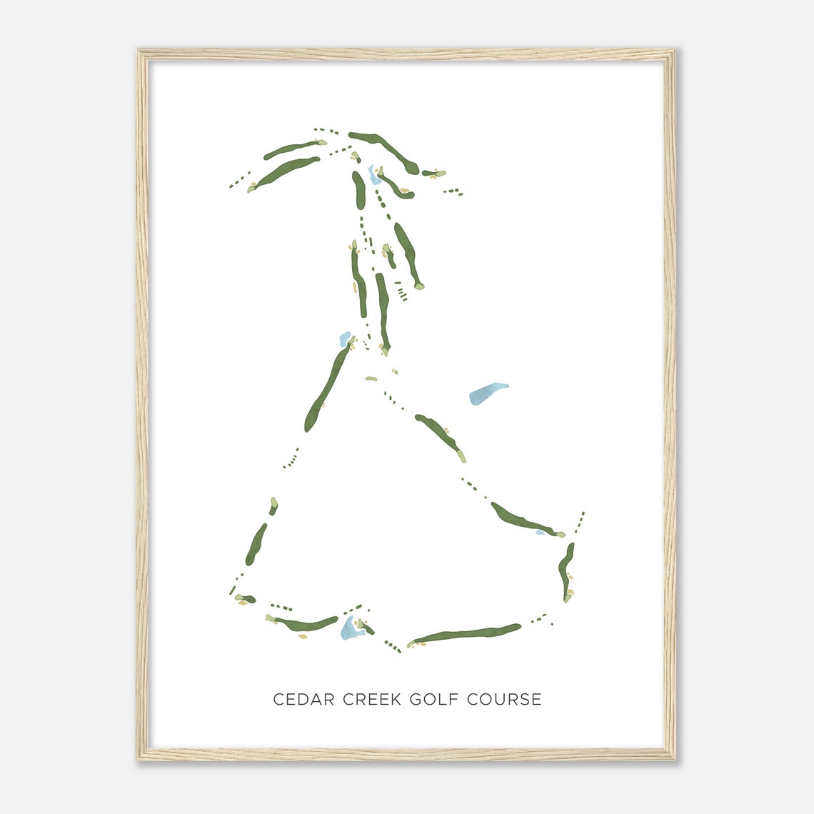 Cedar Creek Golf Course Texas Modern Watercolor Golf Map Poster