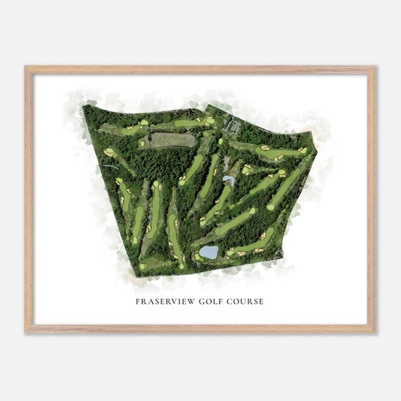 Fraserview Golf Course In Canada Classic Watercolor Map Golfer Gift Golf Wall Art Golf Poster Print Course Layout