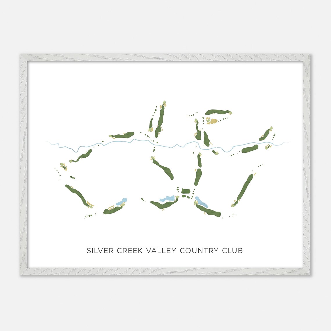 Silver Creek Valley Country Club Golf Course Map Minimalist Poster - Image 4