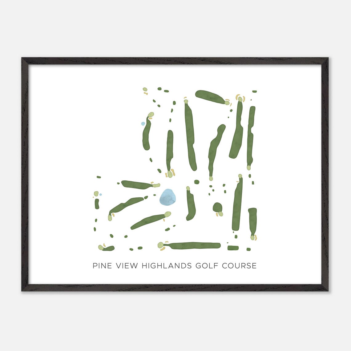 Pine View Highlands Golf Course Michigan Minimalist Map Wall Art - Image 5