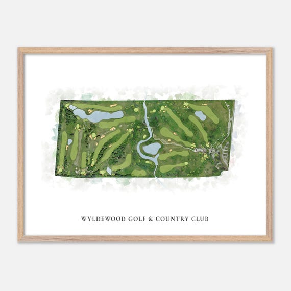 Wyldewood Golf Country Club In Canada Classic Watercolor Map Golfer Gift Golf Wall Art Golf Poster Print Course Layout
