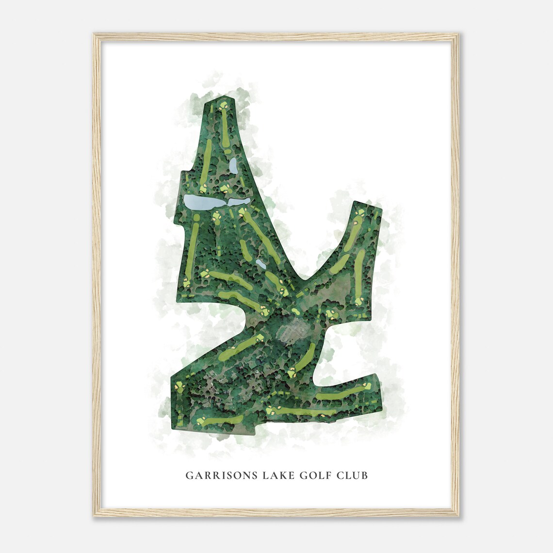 Garrisons Lake Golf Club Elegant Watercolor Aerial Course Map Art Poster - Image 2