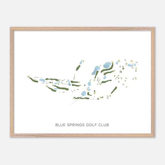 Blue Springs Golf Club In Canada Modern Watercolor Map Golfer Gift Golf Wall Art Golf Poster Print Course Layout