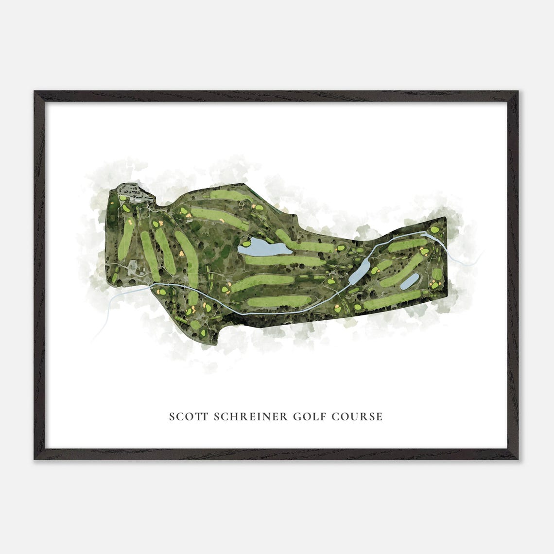 Scott Schreiner Golf Course Watercolor Aerial Map Texas Art Poster - Image 5
