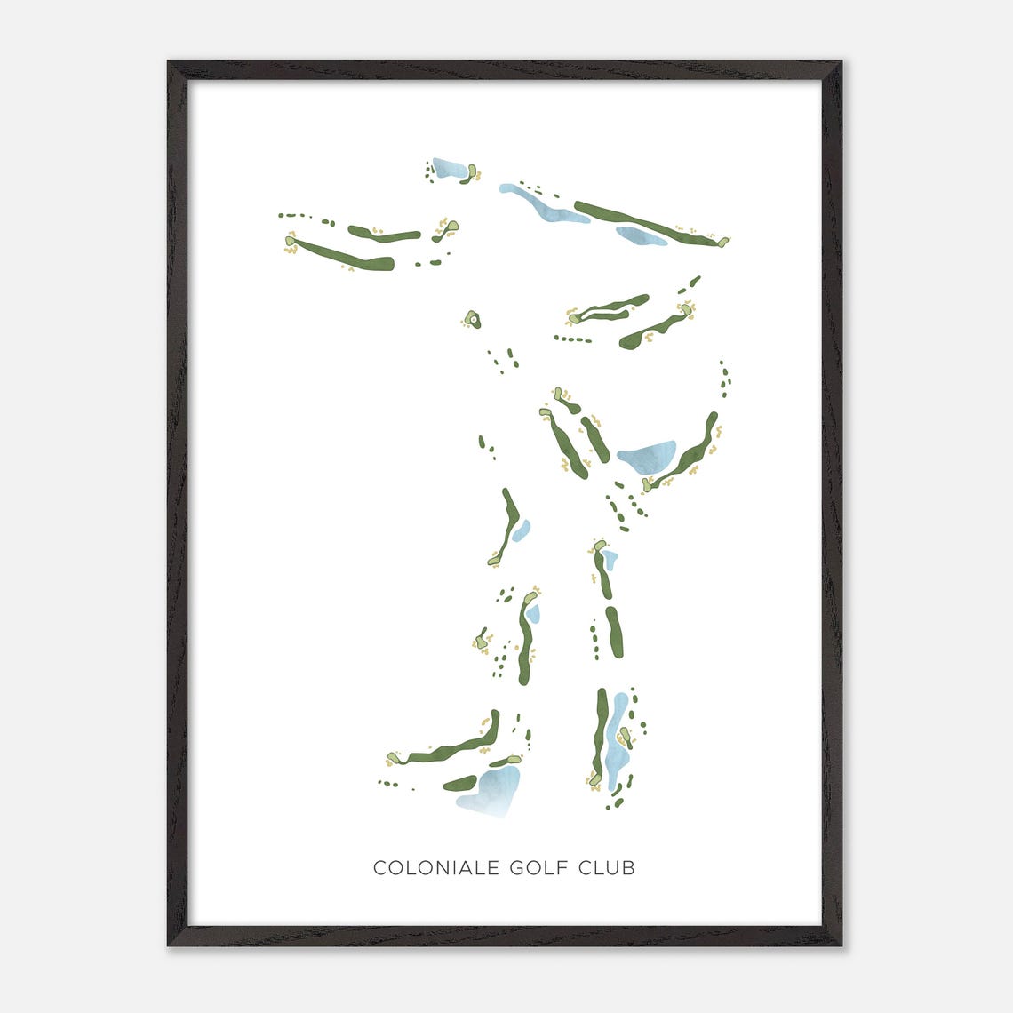 Coloniale Golf Club Canada Modern Watercolor Golf Map Poster - Image 2