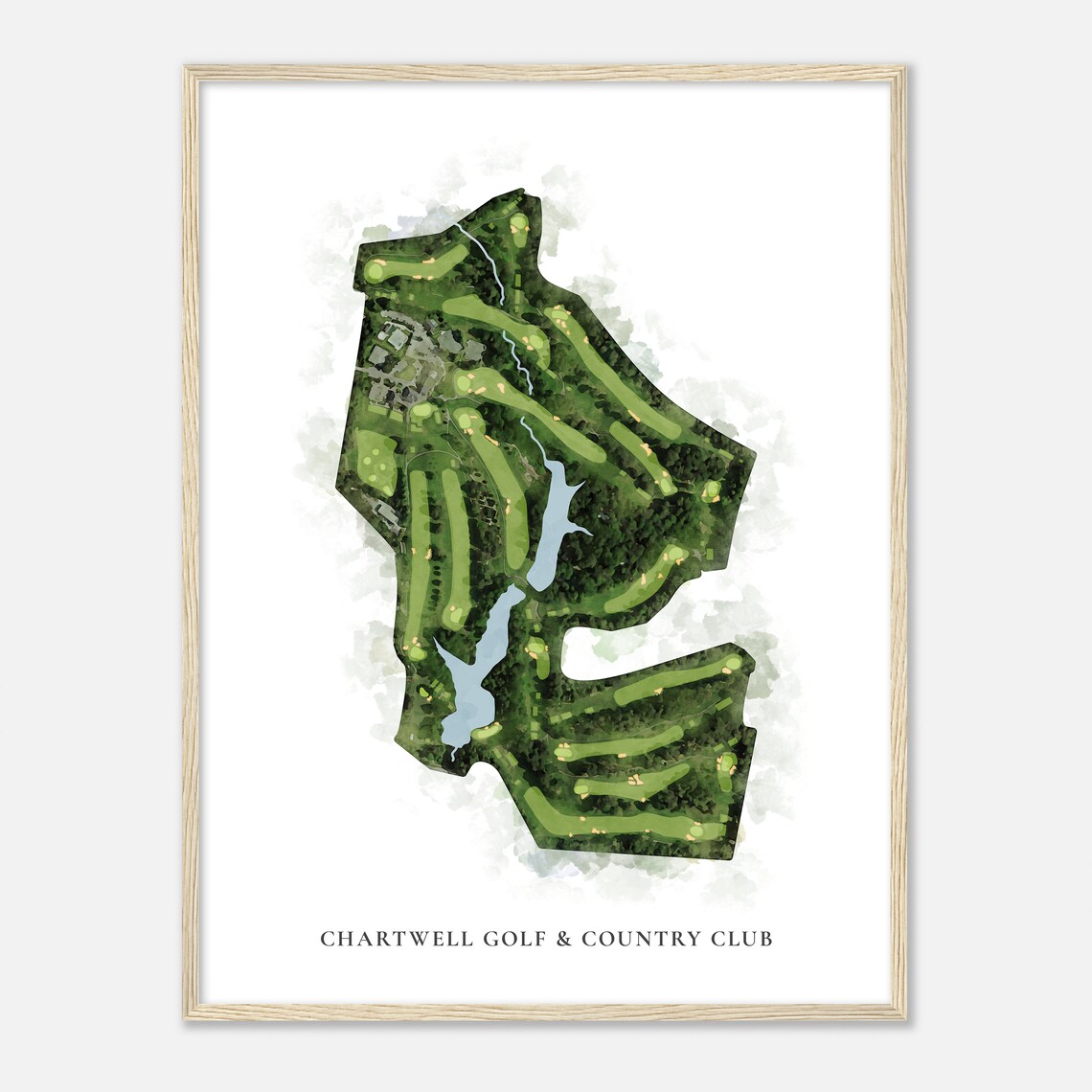 Chartwell Golf Country Club Watercolor Course Map Golfer Art Poster - Image 2