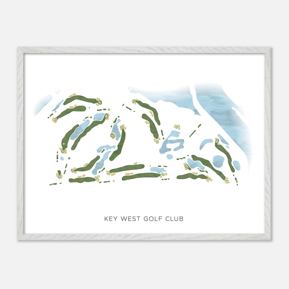 Key West Golf Club Florida Minimalist Golf Course Map Wall Art - Image 4