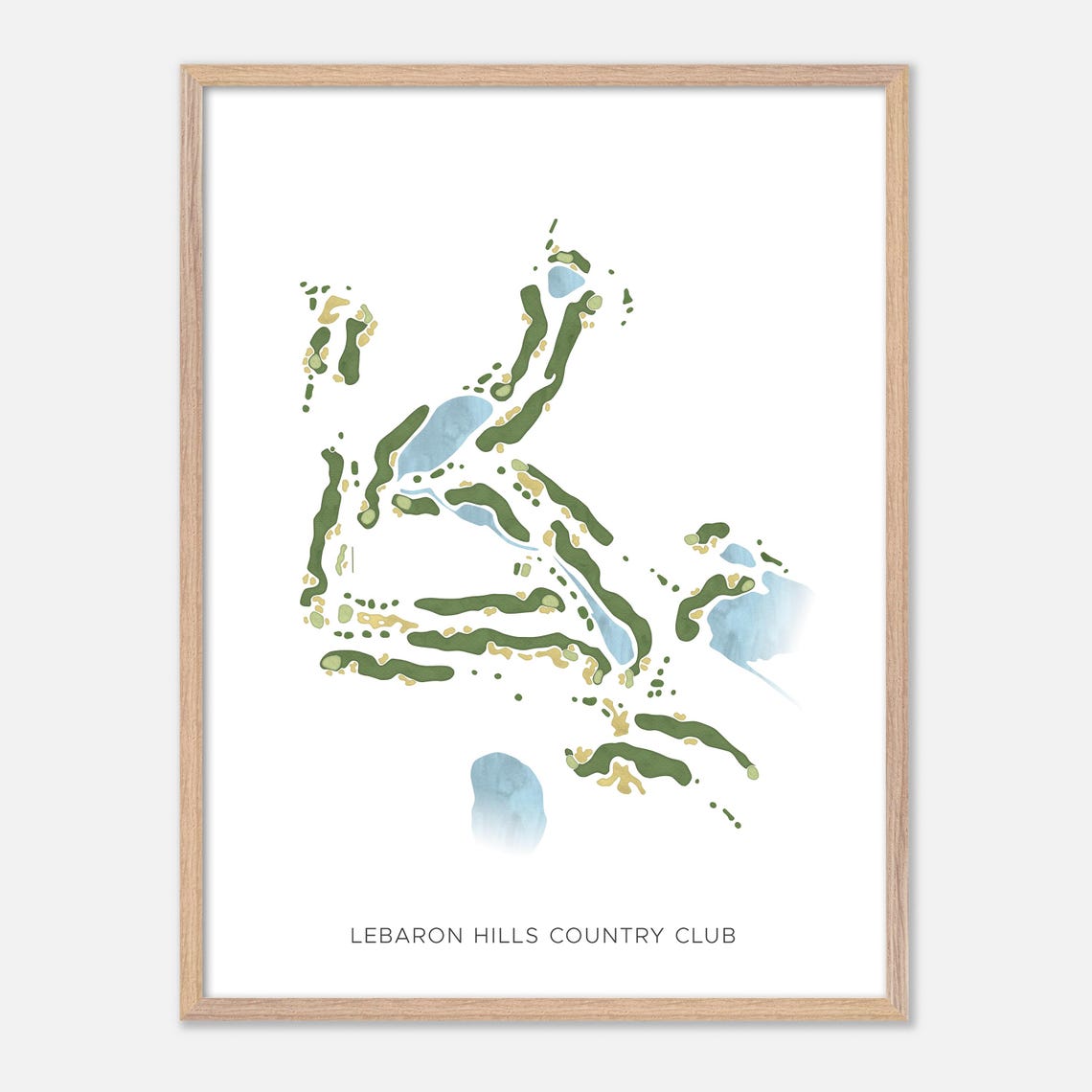 Lebaron Hills Country Club Minimalist Watercolor Course Map Poster - Image 2