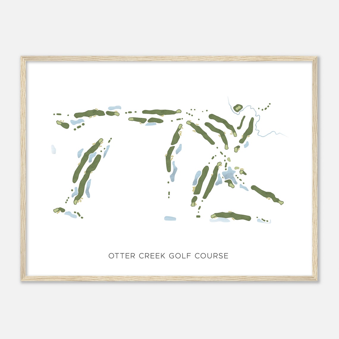 Otter Creek Golf Course Minimalist Watercolor Layout Map Poster - Image 2