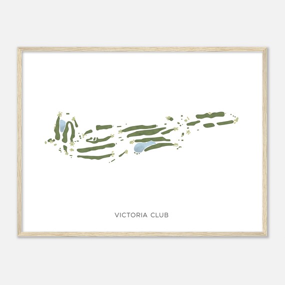 Victoria Club California Modern Watercolor Map Golfer Gift Golf Wall Art Golf Poster Print Course Layout