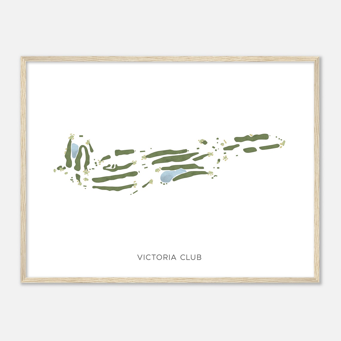 Victoria Club Modern Watercolor Golf Course Map Golfer Gift Poster