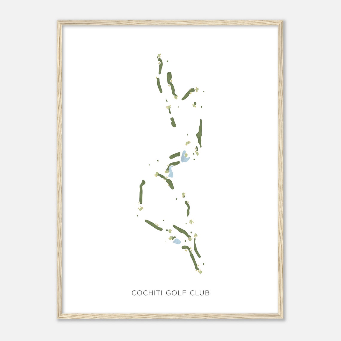 Cochiti Golf Club New Mexico Modern Minimalist Course Map Poster