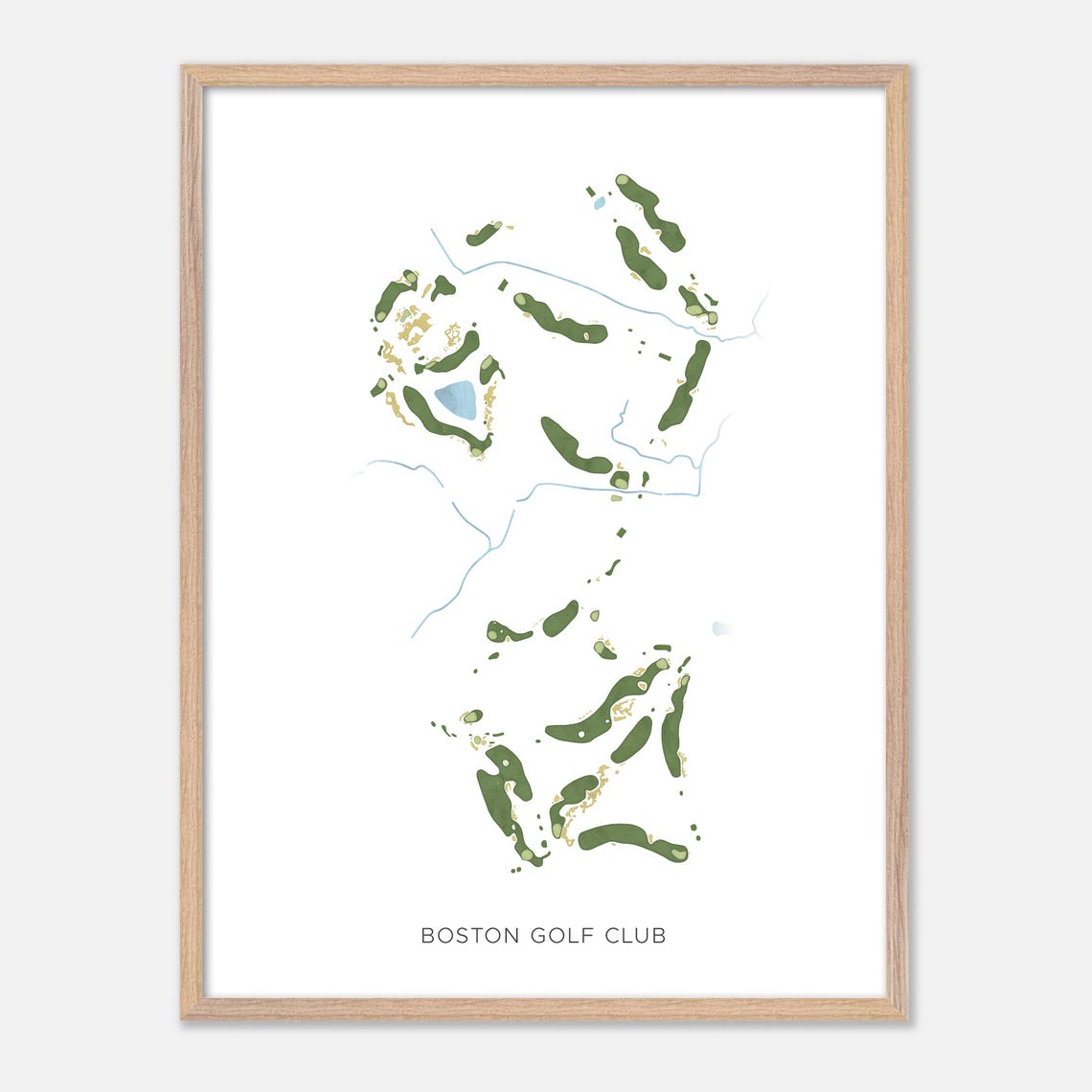 Boston Golf Club Massachusetts Minimalist Watercolor Map Poster - Image 2