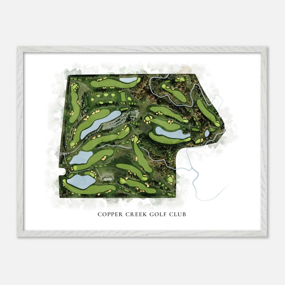 Copper Creek Golf Club Vaughan Canada Classic Watercolor Golf Map Poster - Image 3
