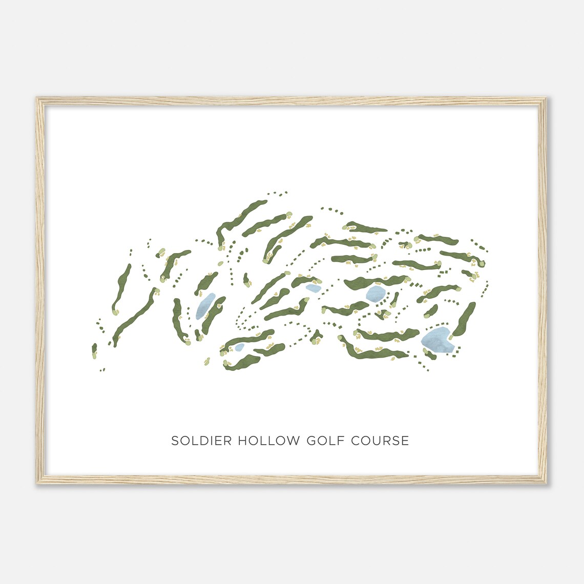 Soldier Hollow Golf Course Utah Modern Watercolor Map Golfer Gift Golf Wall Art Golf Poster Print Course Layout - Image 2