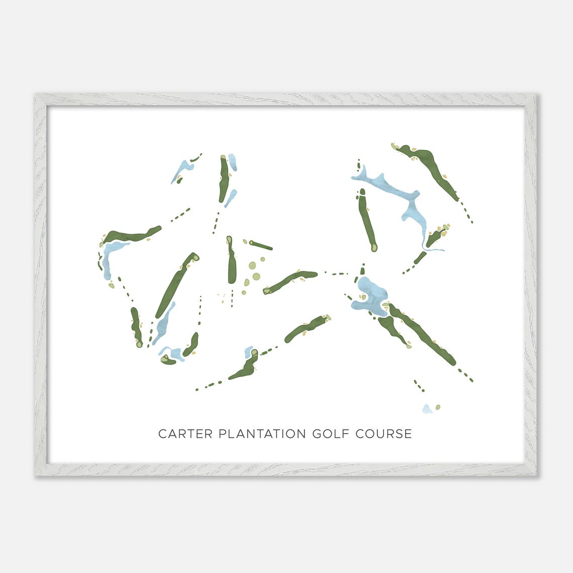 Carter Plantation Golf Course Minimalist Watercolor Map Poster - Image 4