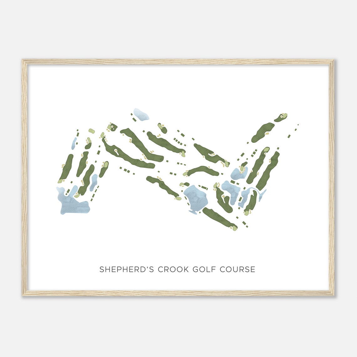 Shepherds Crook Golf Course Illinois Modern Watercolor Map Golfer Gift Golf Wall Art Golf Poster Print Course Layout