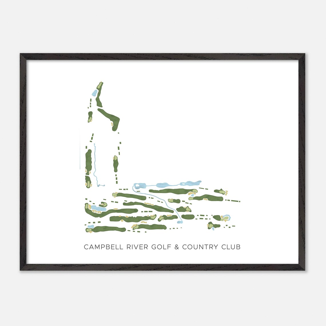 Campbell River Golf & Country Club Modern Minimalist Watercolor Golf Map Poster - Image 4
