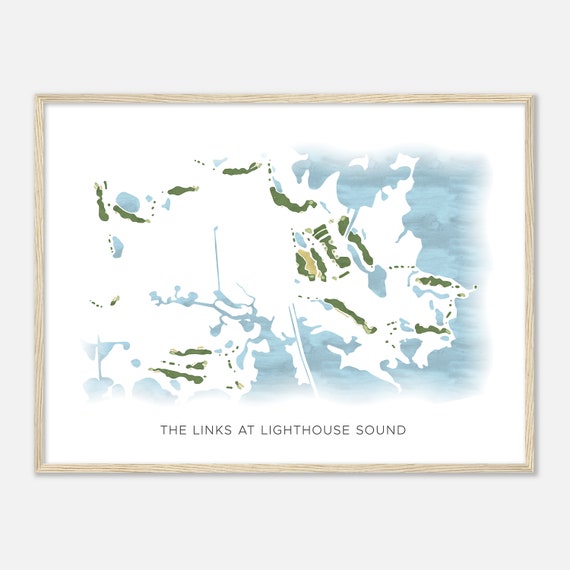 The Links At Lighthouse Sound Maryland Modern Watercolor Map Golfer Gift Golf Wall Art Golf Poster Print Course Layout