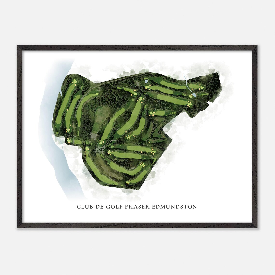 Club De Golf Fraser Edmundston Classic Aerial Watercolor Golf Map Poster - Image 4